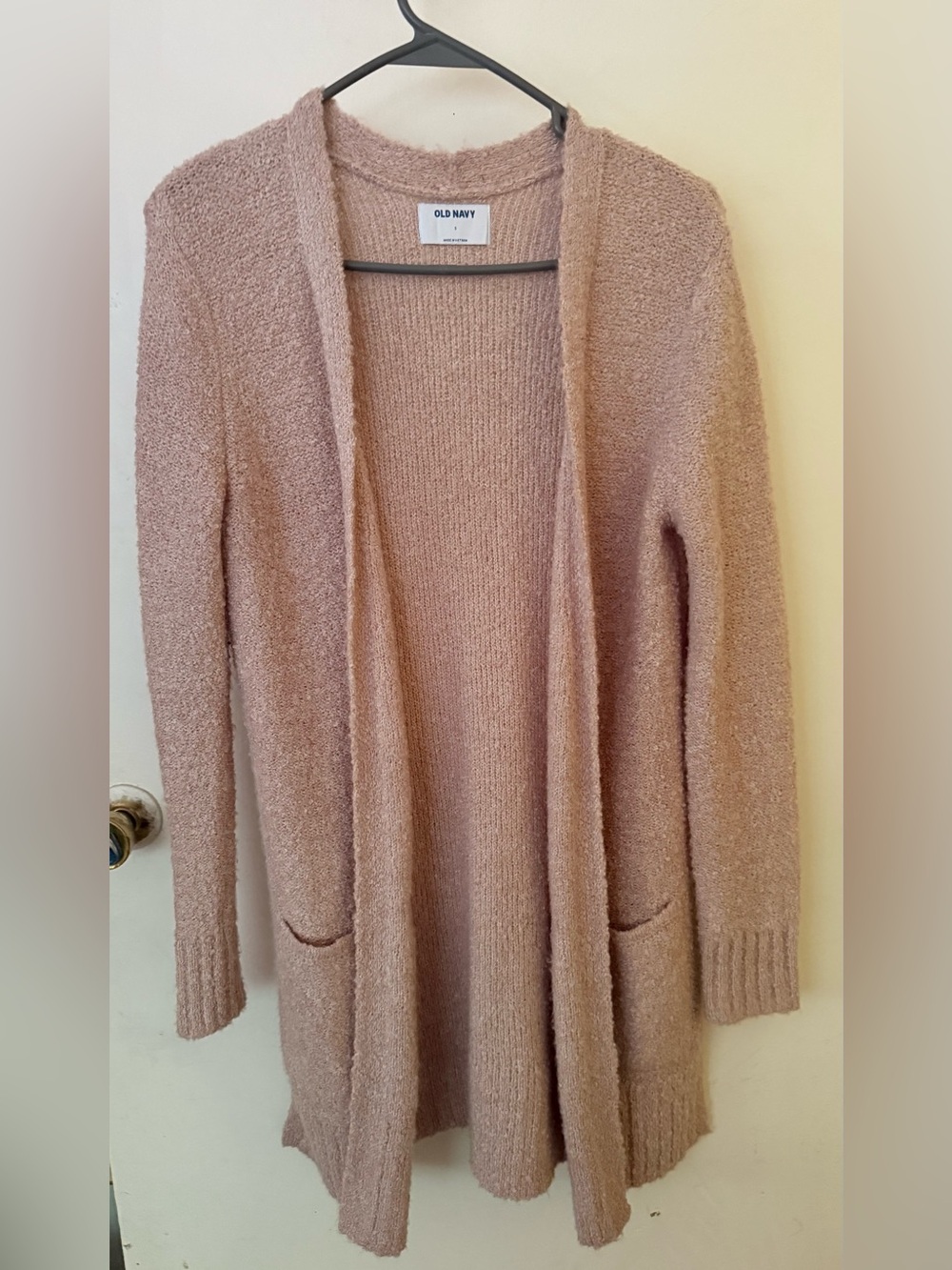 Old Navy Womens Blush Pink Cozy Open-Front Cardigan